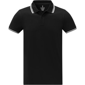 Elevate Life 38108 - Amarago kortærmet polo til mænd med farvede kanter Solid Black